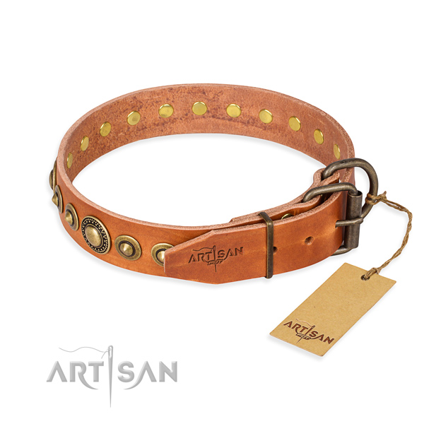 Best quality leather dog collar created for easy wearing