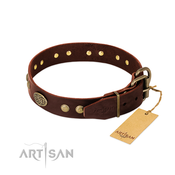 Durable hardware on Genuine leather dog collar for your dog