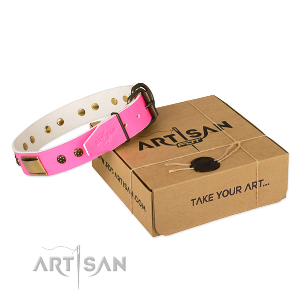 Fine quality genuine leather collar for your impressive pet