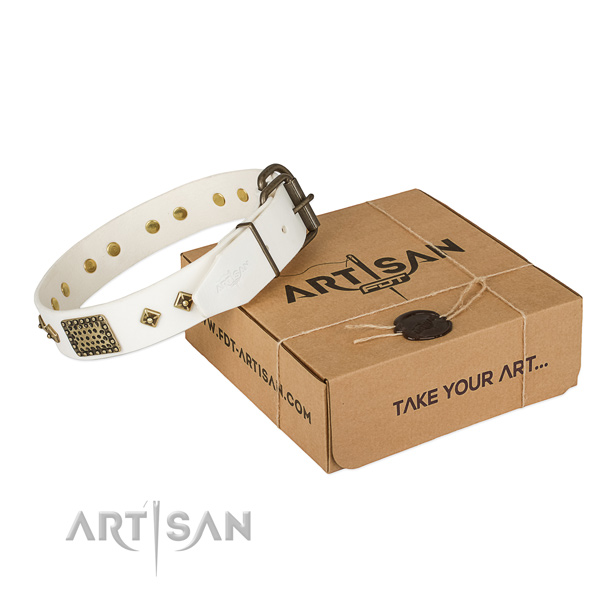 Best quality full grain genuine leather collar for your impressive doggie
