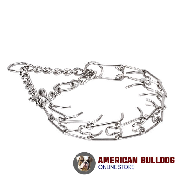 Rust proof stainless steel prong collar for ill behaved pets