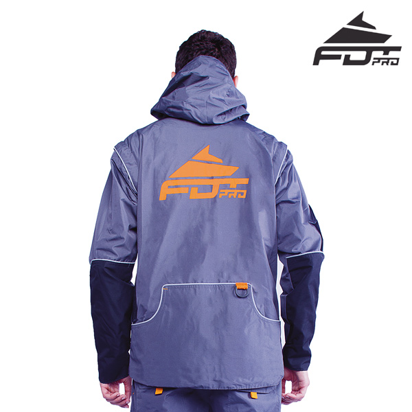 FDT Pro Dog Training Jacket of Grey Color with Comfortable Side Pockets