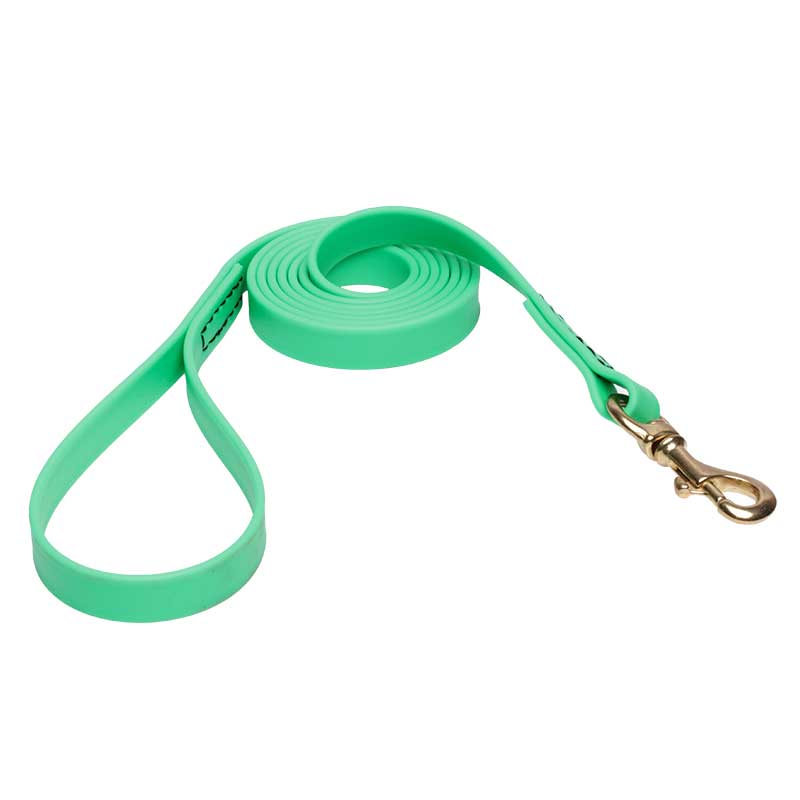 Green Waterproof American Bulldog Leash Made of Biothane [L62G