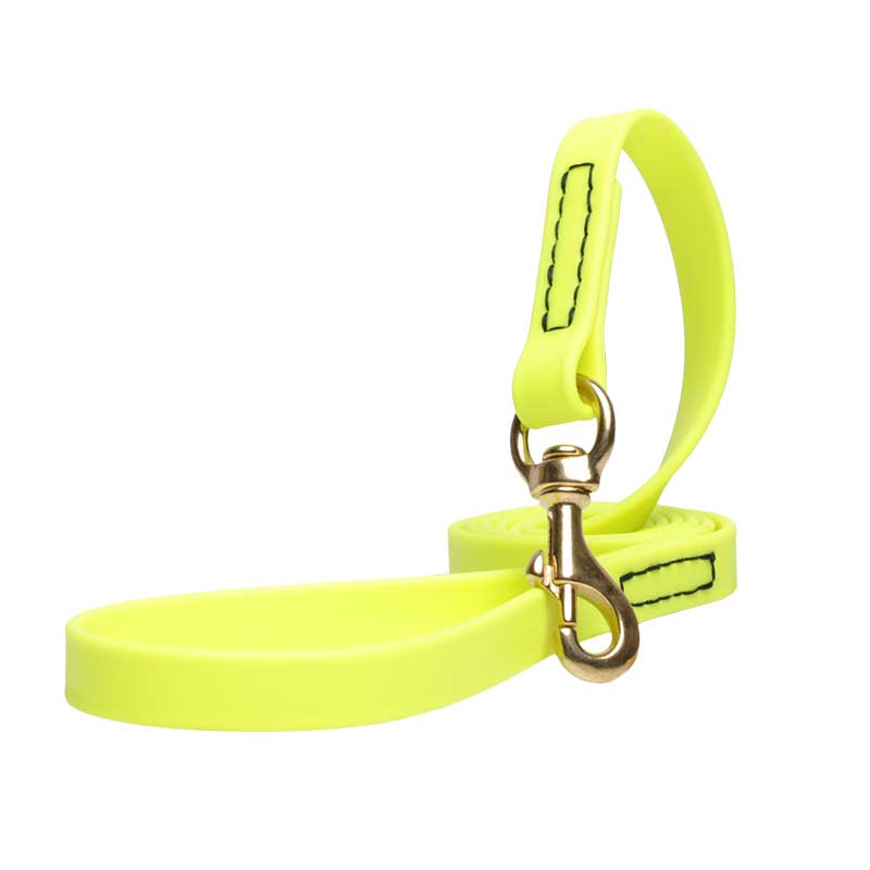 Yellow Waterproof American Bulldog Leash Made of Biothane