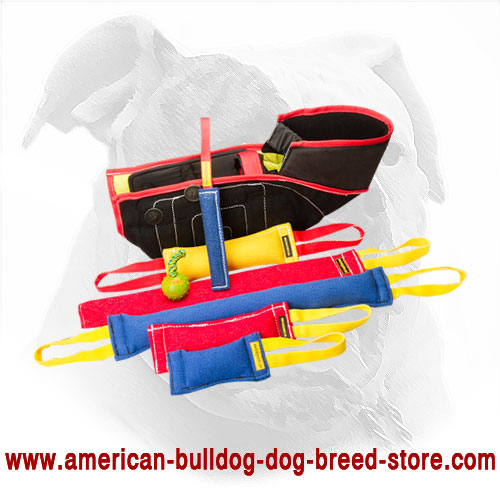 French Linen Dog Bite Tugs for American Bulldog