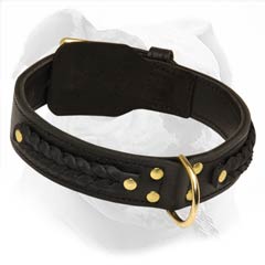 braided leather dog collars