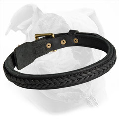 Leather Dog Collar for American Bulldog Training and Walking