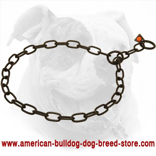  Black Fur Saver American Bulldog Collar 