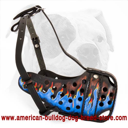 Proved Quality Artistic Leather Muzzle for Agitation Work of American Bulldog