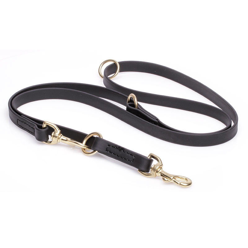 Multipurpose Black Biothane American Bulldog Leash for over 7 Different Activities