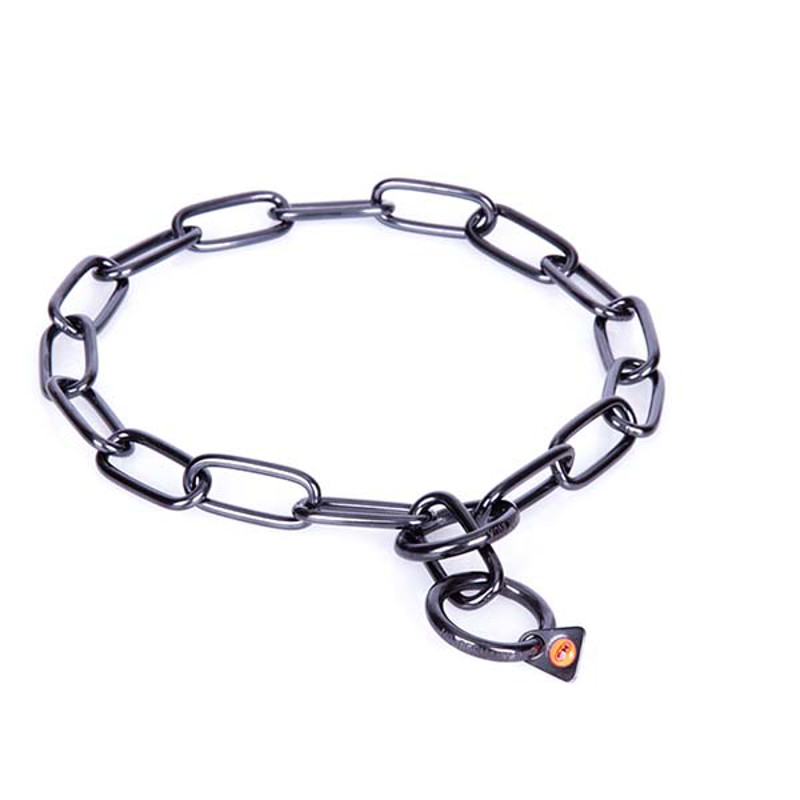 "Under Control" Herm Sprenger Black Stainless Steel Chain American Bulldog Collar