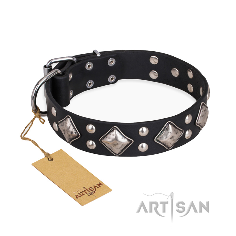 "Smart Geometry" FDT Artisan Studded Leather American Bulldog Collar