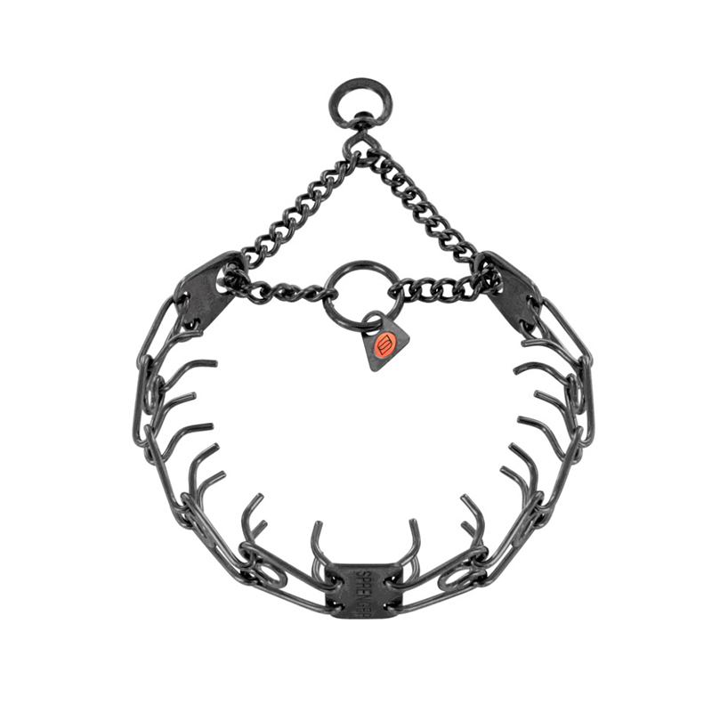 Black Stainless Steel Prong Collar with Swivel (3.2 mm x 23 inches) Herm Sprenger - Click Image to Close