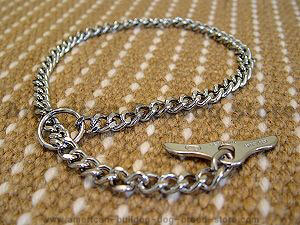 Choke dog collar with toggle steel chromium plated