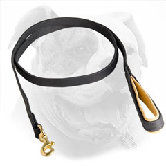 Genuine Leather Leash with Nappa Padded Handle